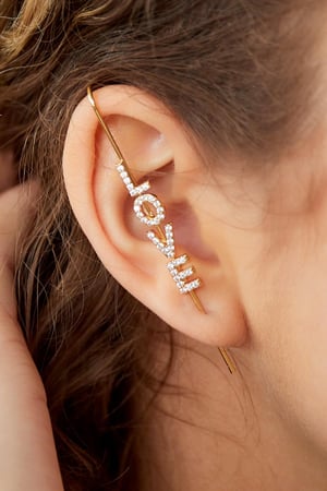 Oorcrawler Love Goud kleur Koper h5 Afbeelding2